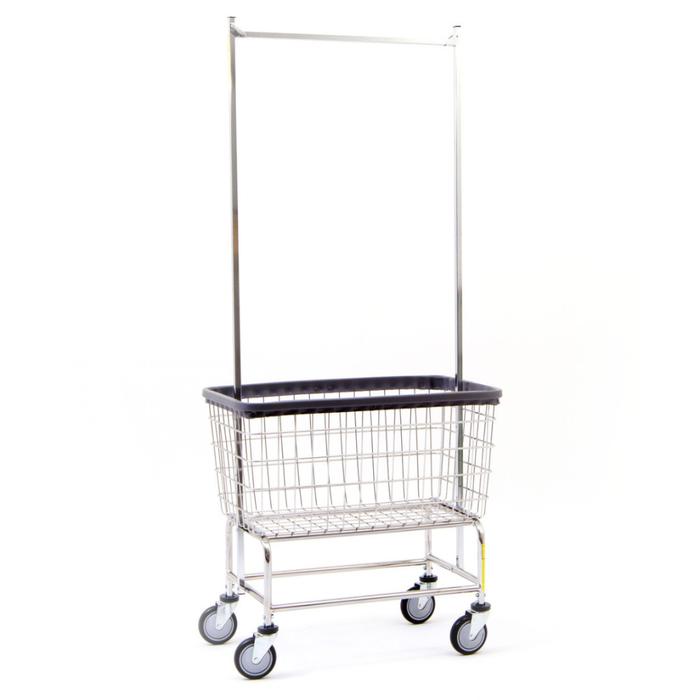 R&B, Laundry Cart, Wire, Heavy Duty, Large Capacity, w/ Double Pole Rack