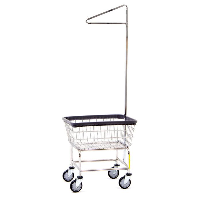 R&B, Laundry Cart, Wire, Heavy Duty, w/ Single Pole Rack